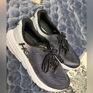 Hoka Black and White Athletic Shoes